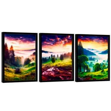 Imagem de Quadro Decorativo Trio Paisagem Natural