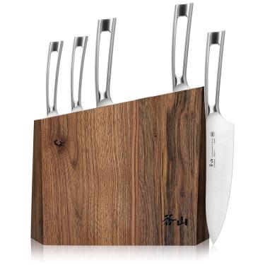 Imagem de Conjunto de Facas em Aço Forjado com Bloco de Bancada, 6 Peças, CANGSHAN 1024838, Prateado