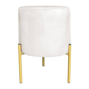 Imagem de Puff Decorativo Soren Suede Pés De Ferro Dourado - Pallazio Cor Azul Marinho