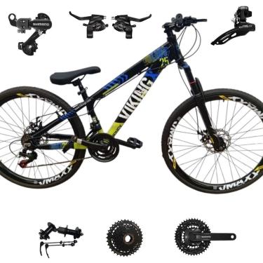 Imagem de Bicicleta 26 VikingX Tuff25 21v Shimano Cubo k7 Aluminio Freeride Disco Mecânico Pneu Slick 1.50-Unissex