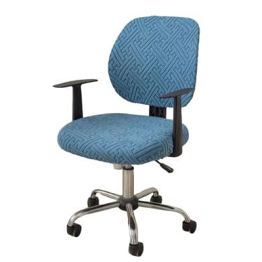 Imagem de Lzyjckh Capas para Cadeiras de Escritório e Computador Capa Elástica para Cadeiras de Computador - 2 Peças Protetor Universal Giratório para Mesa para Escritório e Casa,Blue