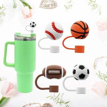 Imagem de Conjunto de bolas fofas 10 mm 1 cm tampa de palha reutilizável para copo Stanley