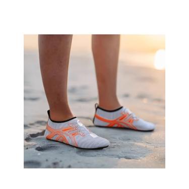 Imagem de Meias aquáticas masculinas e femininas para natação na praia, água descalça, secagem rápida, ioga, Cinza/laranja, 3-4 Women/2-3 Men