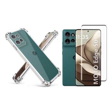 Imagem de Capa Capinha + Película Cerâmica 3D P/ Moto Edge 50 Pro Fusion Ultra -