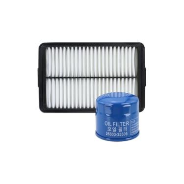 Imagem de Kefly Filtro de ar do motor 28113-F2000 e filtro de óleo 26300-35505 serve para Kia Soul 2020-2023, Forte 2019-2024, Hyundai Kona 2018-2023, Velost 2019-2021, 2017-2020 20 Hyundd ai Elantra