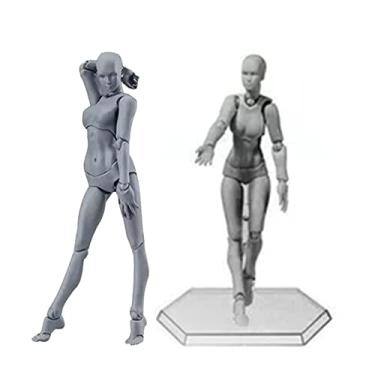 Imagem de QANYEGN Corpo de figura de ação, manequins de artistas de poses personalizáveis, manequim de desenho em PVC para mesa, pintura, adereços de fotografia (Mulher)