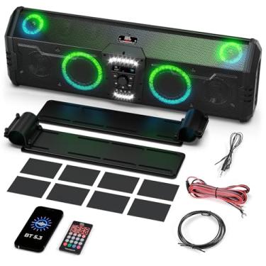 Imagem de KEMIMOTO Barra de som UTV, subwoofers duplos integrados de 34 polegadas com 10 alto-falantes IP66 à prova d'água Bluetooth 5.3 SXS SoundBar compatível com Can-Am X3 e X3 Max & R, Polaris RZR XP serve