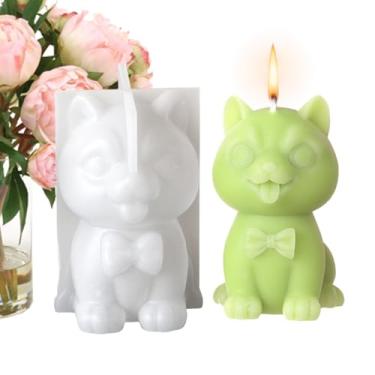 Imagem de Molde de vela para cães, moldes de cimento para decoração de casa - Ferramenta de fundição de gesso para decoração de mesa de silicone, molde de concreto 3D para decoração de casa