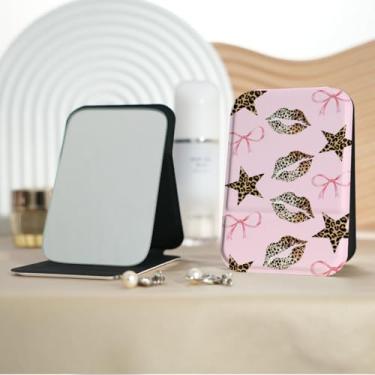 Imagem de Espelho de maquiagem portátil Millennium Y2K Fresh Series, mini espelho de maquiagem portátil dobrável, espelho de contorno quadrado portátil com flip vertical, adequado para todos em várias ocasiões