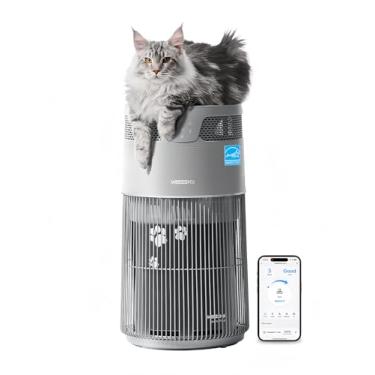 Imagem de WISESKY Purificador De Ar Para Animais De Estimação, Filtro Hepa 3 Em 1 Para Pelos, Odores, Poeira, Purificador De Ar Para Gatos, Entrada De Ar Silenciosa De 360° Para Salas Grandes, Cobre Até 1644