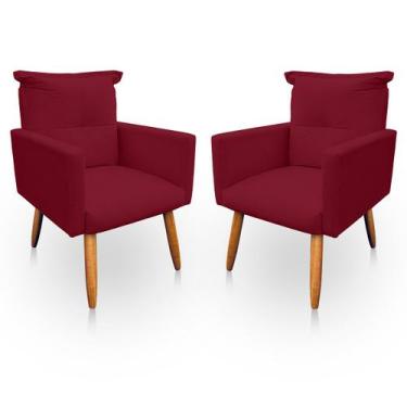 Imagem de Kit 2 Poltrona Decorativa Duda para Sala e Quarto Suede - LH Decor - L