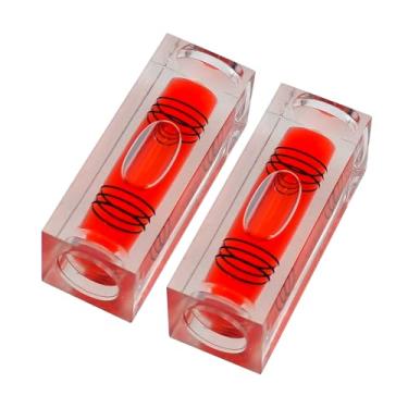 Imagem de Dois pacotes de mini bolhas de nível de alta precisão, bolha de nível pequeno, nível de contas planas de três linhas, régua de nível, nível doméstico magnético (não magnético, 40 x 15 x 15 mm)
