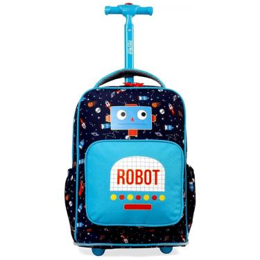 Imagem de Mochila Escolar Infantil com Rodinhas 30cm J World New York para Meninos e Meninas, Azul