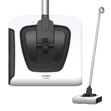 Imagem de FMART Vassoura elétrica sem fio FM-009 — Operação leve com uma mão com alça flexível, design silencioso, escova de borda poderosa de alta velocidade, para pisos duros, cantos e tapetes de pelo baixo