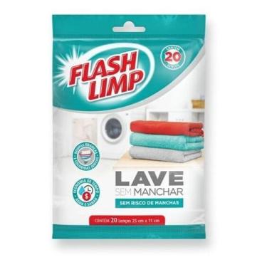 Imagem de Lenço Antimanchas Lave Roupas Coloridas Sem Manchar Flashlim - Flashli