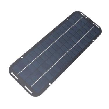Imagem de Asixxsix Painel Solar 12V 5W, Carregador Solar Portátil Monocristalino para Barco de Carro RV, Com Design à Prova de água Com Detecção Automática de Luz Leve para Uso Externo, Kit