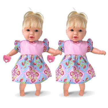 Imagem de Kit 2 Bonecas Totsy Rosto de Bebê Fala 113 Frases Supertoys