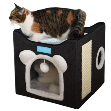 Imagem de Cama para Gatos com 2 Andares Dobrável 41x35cm Duke e Dixie Marrom (Preto)