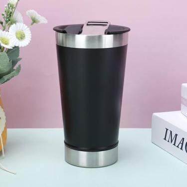 Imagem de Copo Térmico Inox de Cerveja Café Chá Com Tampa Conservável Frio ou Qu
