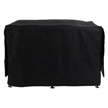 Imagem de Capa de gaiola para cachorro à prova d'água e respirável, guarda-sol, pano oxford, capa para caixa de cachorro para uso interno e externo, proteção durável para canil para animais (Preta)