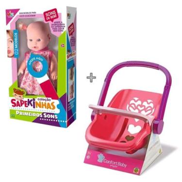 Imagem de Boneca que fala Sapekinha Primeiros Sons mais bebe conforto passeio Ki
