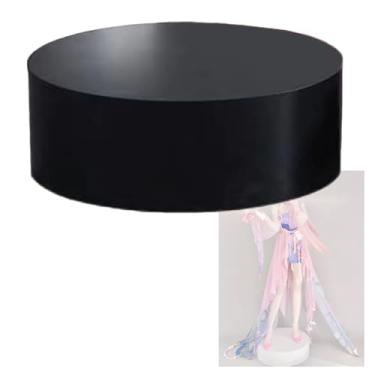 Imagem de Suporte de pedestal de cilindro redondo preto - 60 x 20 cm, base de exibição forte para decorações de festas, vitrine de manequim, ideal para lojas de roupas e noivas