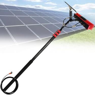 Imagem de Vareta de limpeza de janela e solar com escova telescópica alimentada por água e sistema de limpeza de painel solar ferramenta de limpeza e limpeza de janelas (10,8 m)