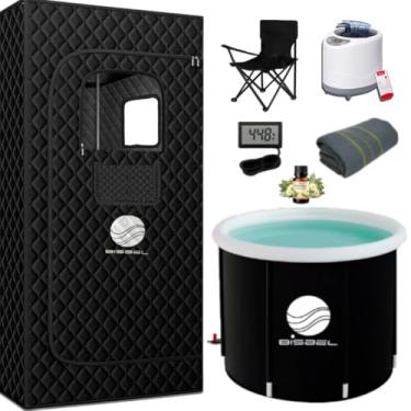 Imagem de Kit Sauna a Vapor Portátil Úmida e Banheira de Gelo Recovery Relaxamento Residencial Universal Gerador Com Temporizador Cadeira (110v)