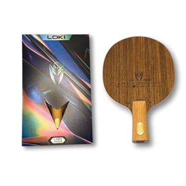 Imagem de Loki K11 Classineta Raquete de Tênis de Mesa Ofensiva, Empunhadura classineta, 5 Folhas de Madeira + 2 Carbono, 150x240mm, 80-90g