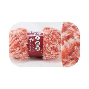 Imagem de Cachecol De Lã Grossa Imitação De Pele De Vison 100g Fio Meio Pelúcia 