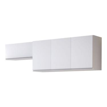 Imagem de Conjunto De Armários Aéreo Cozinha Planejada Lux 120cm E 70cm 100% Mdf Branco Tx Fosco - Abmaza