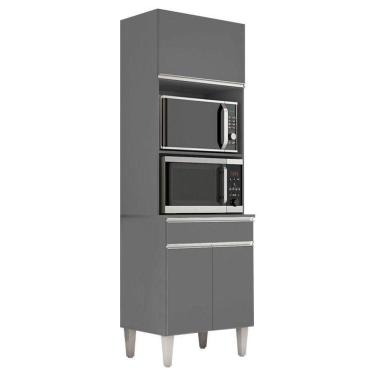 Imagem de Armário Paneleiro Torre Quente 2 Fornos Andréia Cinza Fosco - Ajl