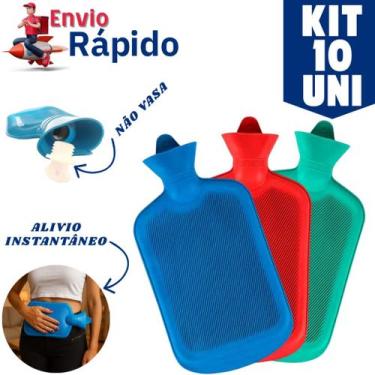 Imagem de Kit 10 Bolsa De Água Térmica 1.5L Emborrachado Quente Ou Fria Colorido