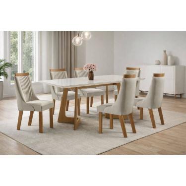Imagem de Sala de Jantar Completa com 6 Cadeiras Ravena -Domus Móveis