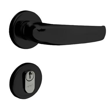 Imagem de Fechadura Para Porta De Entrada Preto Fosco Com Roseta Mz820 Standard - 03820x3pf - Papaiz