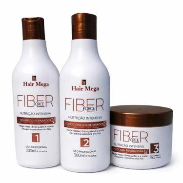 Imagem de Kit Shampoo Condicionador Máscara Hair Mega Fiber Force Nutrição Inten