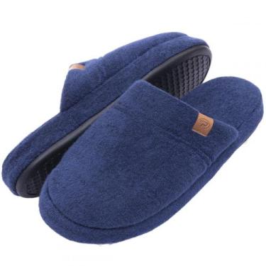 Imagem de Pantufa Masculina Atoalhada Flexível - PUFF - Marinho - 43/44, Marinho