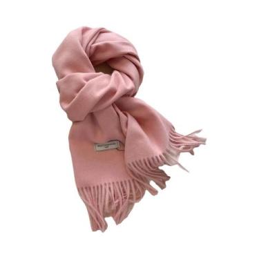 Imagem de Cachecol Feminino Longo De Caxemira Quente Para Inverno, 26 Cores, Xal