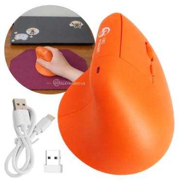 Imagem de Mouse Bluetooth Sem Fio Wireless Vertical Ergonômico Recarregável Sile