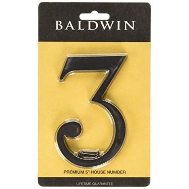 Imagem de Baldwin 90673190# 3 número de casa liso, preto