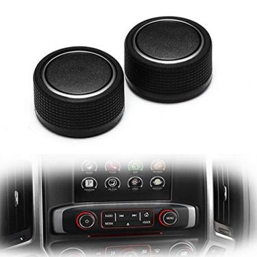 Imagem de PolarLaner 2 pçs/conjunto estilo carro AC botões de controle traseiro ar condicionado botão de controle de calor liga de alumínio para Chevrolet GMC preto