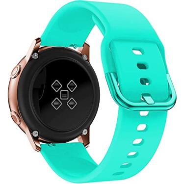 Imagem de Pulseira de relógio de 20 mm, pulseira de silicone compatível com Samsung Galaxy Watch 5, 40 mm, 44 mm/5 Pro 45 mm/4 40 mm 44 mm/4 Classic 42 mm 46 mm/3 41 mm/Active Active 2 pulseira esportiva de silicone macio para homens e mulheres