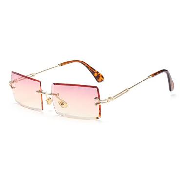 Imagem de Óculos de sol retrô retangulares sem aro ultraleve UV400 Óculos de sol vintage sem moldura Óculos de sol acessórios de moda, 09, outros