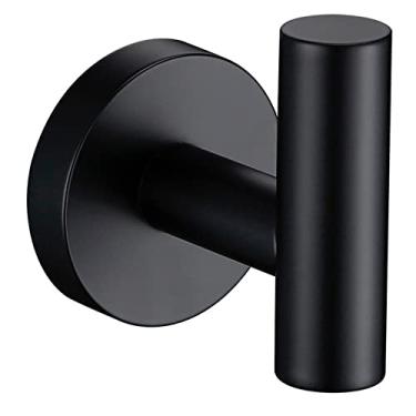 Imagem de Pistola de aço inoxidável cinza preto cromado polido ouro escovado gancho gancho barra de toalha suporte de papel acessórios de banheiro, gancho preto