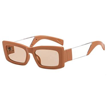 Imagem de Óculos de Sol Retangular Pequeno Vintage Designer Feminino Moda Óculos de Sol Tons UV400 Masculino Luxo Masculino Feminino Oculus, bege, A