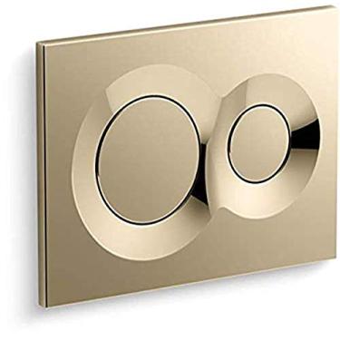 Imagem de Kohler 75890-AF Lynk placa de atuador nivelada para sistema de tanques e portador de parede de 5 x 10 cm ouro francês vibrante