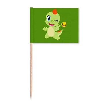 Imagem de Bandeira de palito de dente Dinosaur Kingdom Love You para decoração de festa