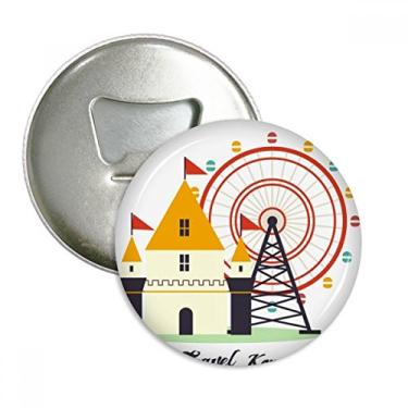 Imagem de Visiting Theme Park in South Korea abridor de garrafas ímã de geladeira emblema multifuncional