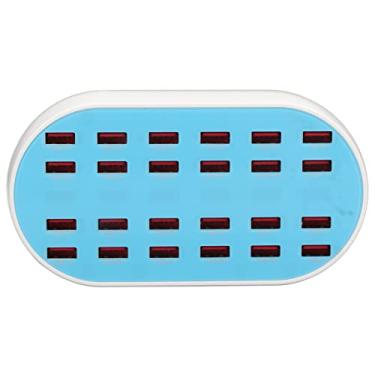 Imagem de Carregador de Hub USB, Estação de Carregamento USB de 24 Portas Resistente a Alta Temperatura Com Chip Inteligente para Loja (Plugue do Reino Unido)