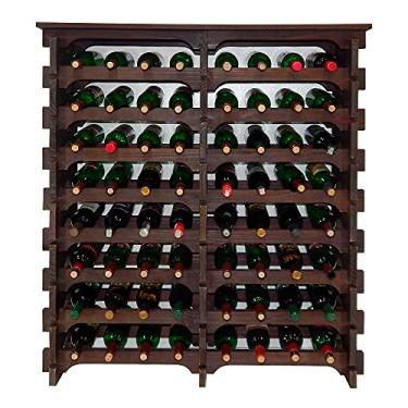 Imagem de Adega Vinho Madeira 64 Garrafas Tipo Mesa Cor Imbuia C08 Cevey Adegas e Artesanatos